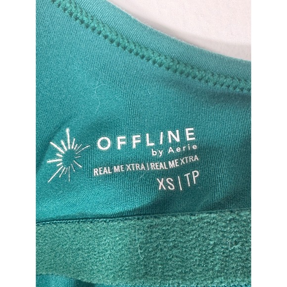 OFFLINE by Aerie Real Me Xtra Green Flare Jumpsuit XS One Piece Workout Yoga - Picture 8 of 10